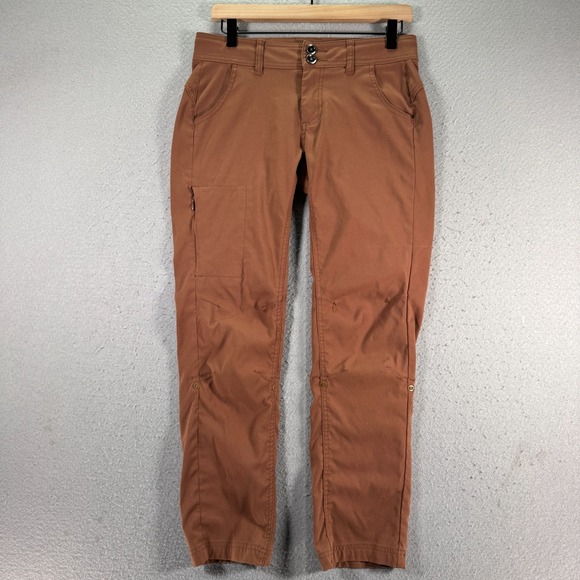 Prana Halle Pants Womens 4 Short Inseam Brown Roll Up Outdoor Cargo Lightweight - Picture 1 of 16